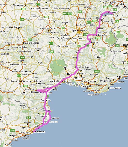 Carte du parcours Espagne