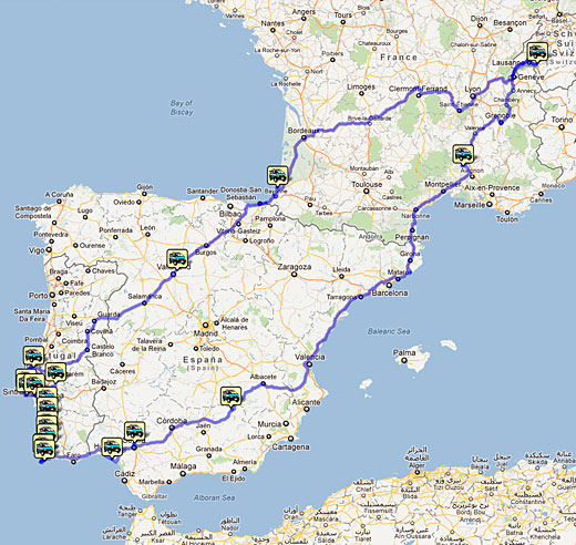 Carte du parcours Portugal 2011