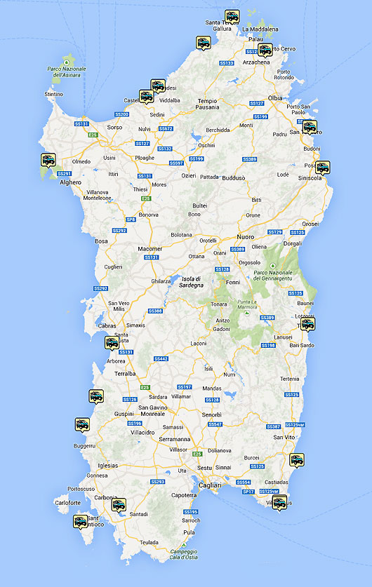 Carte du parcours Sardaigne