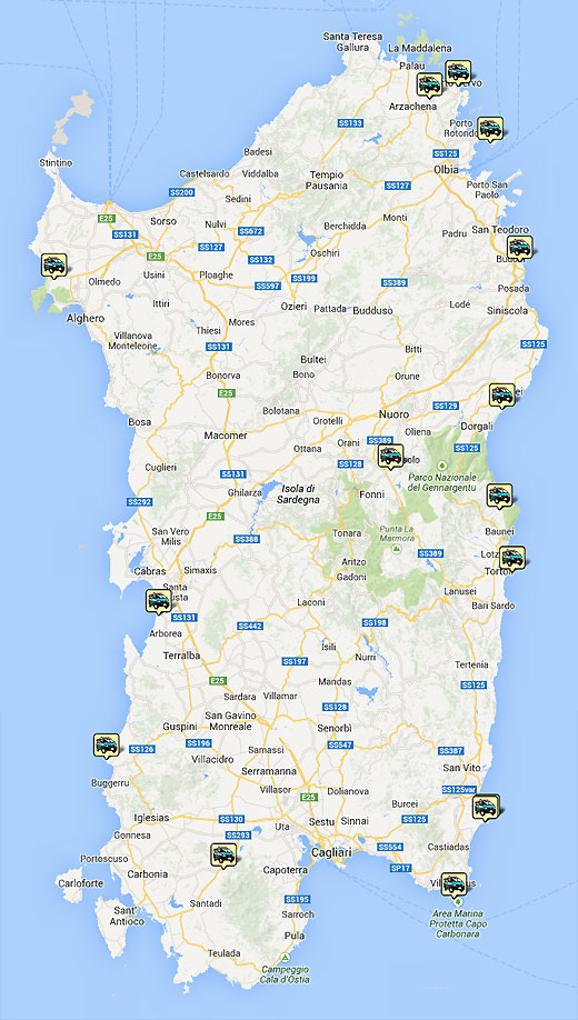 Carte du parcours Sardaigne 2013