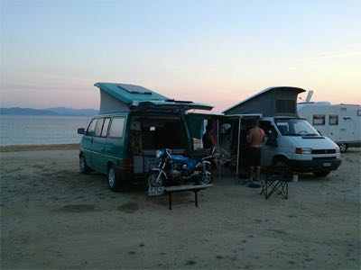 Plage arrivée